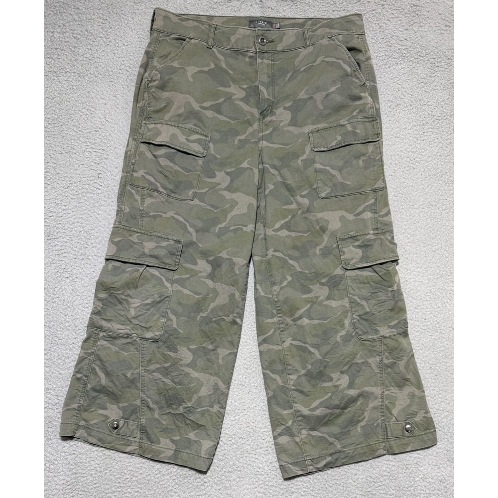 Torrid Wide Leg Baggy Cargo Camo Pants Womens size 14S 36 x 26